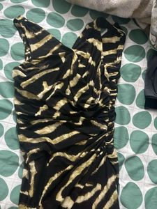 original Ralph Lauren Stylish Zebra Print Ruched D