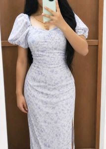 Floral Print Puff Sleeve Dress