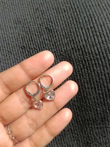 Sparkling Heart Drop Earrings