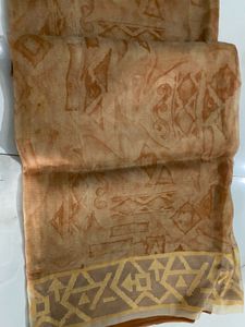 Elegant Brown Print Saree
