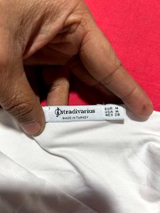 Stradivarius White Spaghetti Strap Tube Top