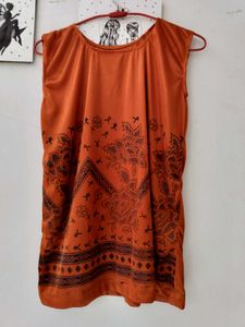 Satin Pyjama Shorts - Burnt Orange