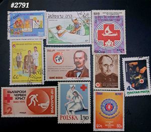 RED CROSS – Worldwide 10 Different Stamps
