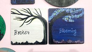 Handmade "Broken & Blooming" Tree Art