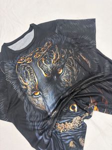 Men's Graphic T-Shirt - Black Wolf Print