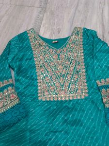 anarkali organza tissue suit