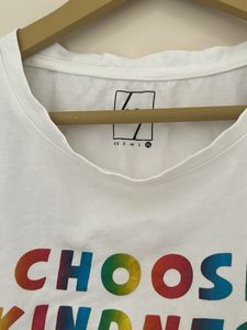 White "Choose Kindness" Rainbow Graphic Tee
