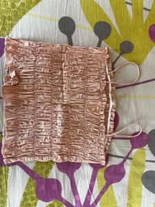 Chic Ruched Crop Top - Soft Peach
