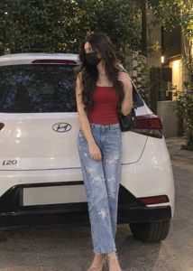 Distressed Blue Jeans