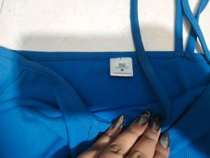 Blue One Shoulder Maxi Dress with Slit
