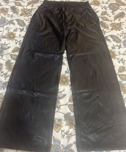 Wide-leg Faux Leather Pants