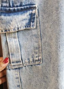 Light Wash Denim Cargo Shorts