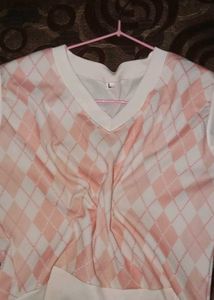 Argyle V-Neck Sleeveless Vest Top
