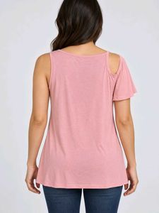 Cute Pink Cold Shoulder Top