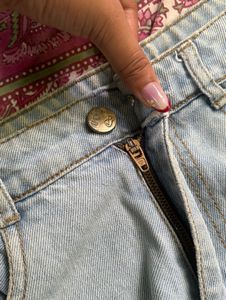 light blue denim ripped pant