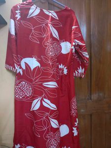Red Pomegranate Print Kurta
