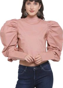 Beautiful Blouson Peach Top For Women