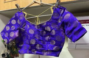 Vibrant Purple Brocade Blouse