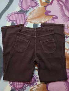 Brown Wide Leg Jeans High-rise