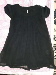 Black Chiffon Tunic Top