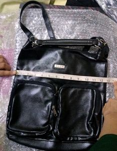 Avon Black Faux Leather Hobo Bag