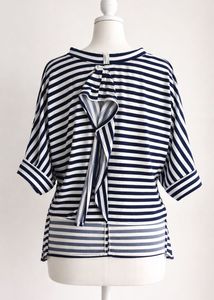 Formal Striped Tie-Back Top (S)
