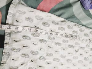Elegant White Kurta with Printed Pants