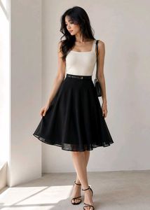 Elegant Black Midi Skirt