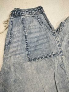 Light Wash Denim Jogger Pants