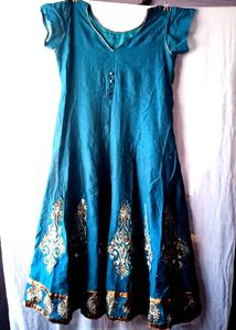 Teal Anarkali Dress
