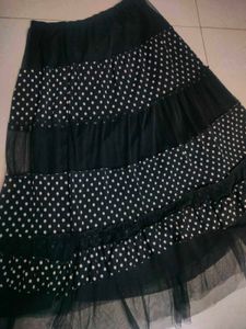 Elegant Polka Dot Maxi Skirt
