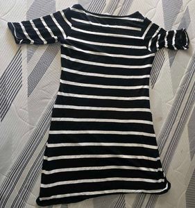 Striped Black &amp; White Casual Dress