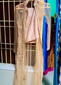 Elegant Peach Embroidered Anarkali