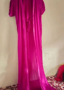 Luxurious Satin Nightgown with Robe
