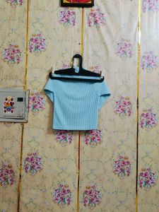Baby Blue Ribbed Turtleneck Sweater