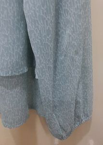 Olive Light Blue Georgette Top