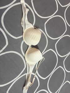 Cream Padded Bra with Straps