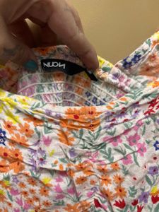 Floral Print Square Neck Midi Dress