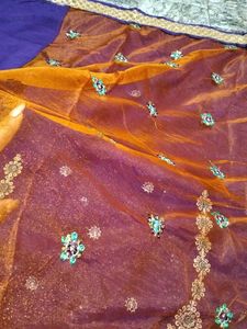Beautiful Purple Embroidered Saree