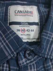 Men's Blue Plaid Button-Up Shirt