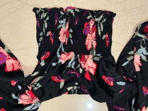 Floral Smocked Off-Shoulder Top