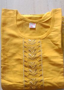 yellow daily wear kurti