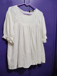 Elegant White Babydoll Top
