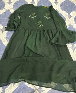 Elegant Green Embellished Gown with palazzo