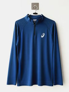 Asics Blue 1/4 Zip Long Sleeve Shirt