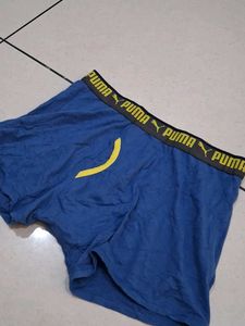 Puma Blue Boxers with Yellow Accent