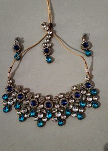 Zercon stone work jewellery set