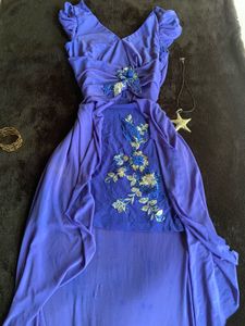 vintage Royal Blue Embellished Dress