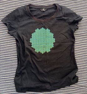 Black T-Shirt with Geometric Print