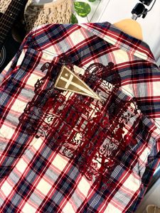 y2k Men's Plaid Button-Up Shirt